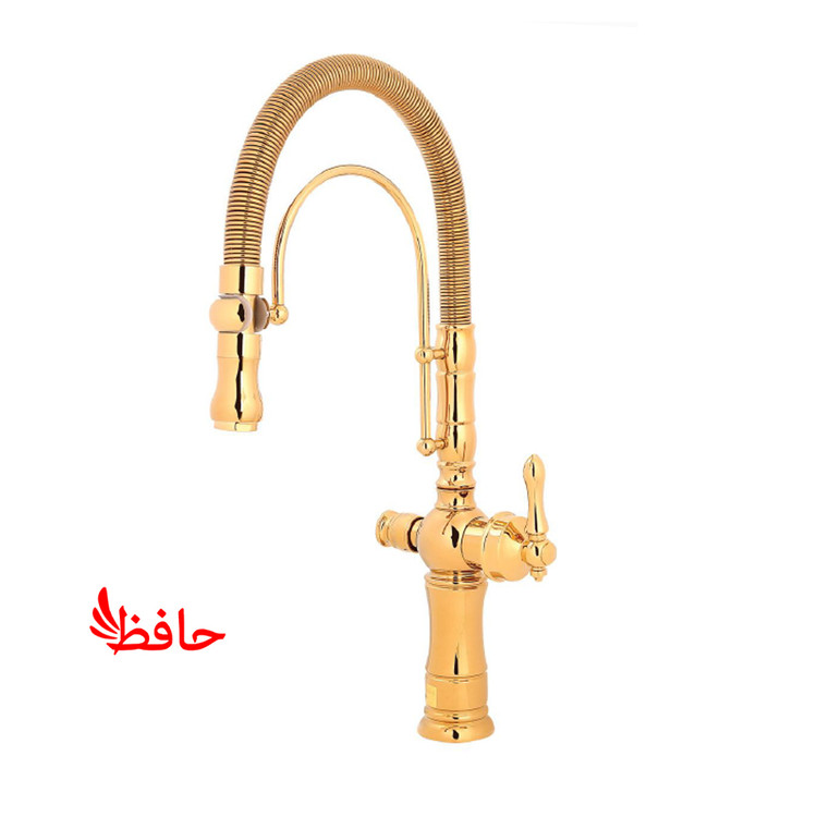 شیر ظرفشویی فنری 2کاره مدل بیزانس طلایی